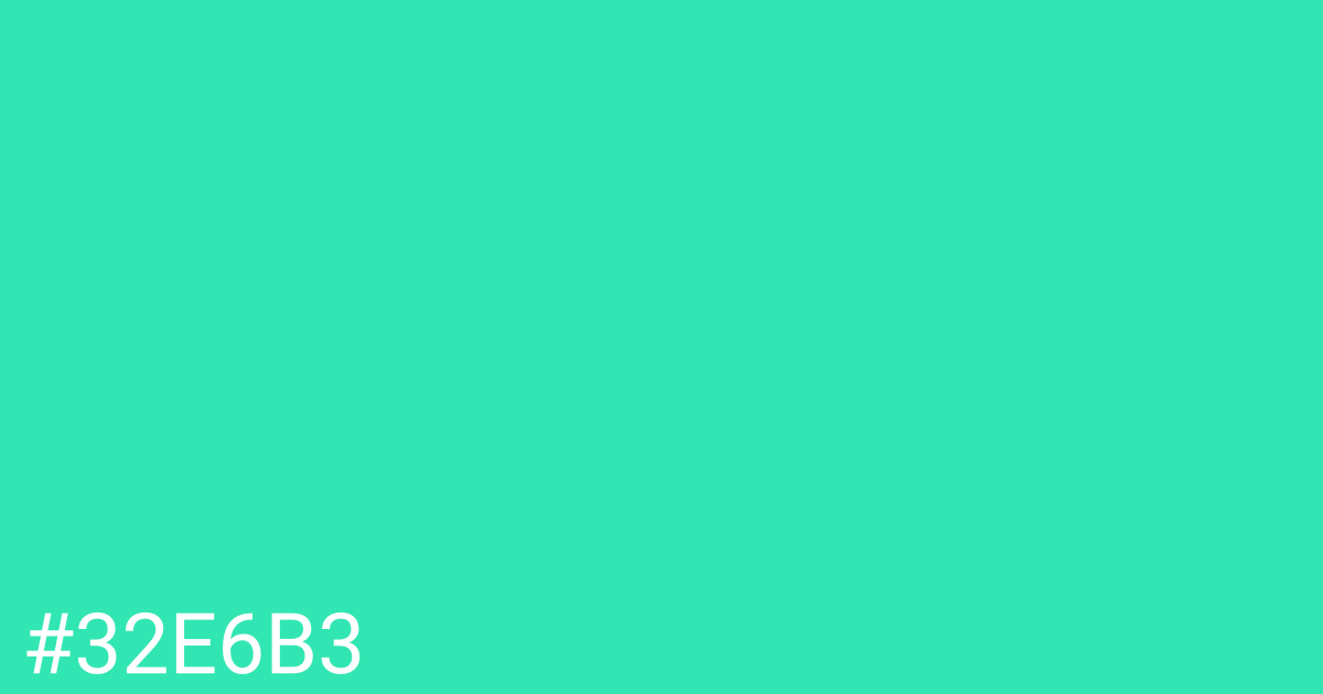 Hex color #32e6b3 graphic