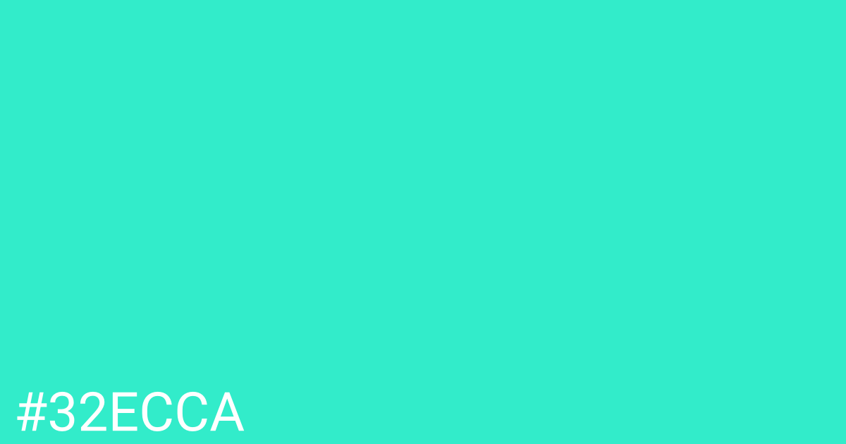 Hex color #32ecca graphic