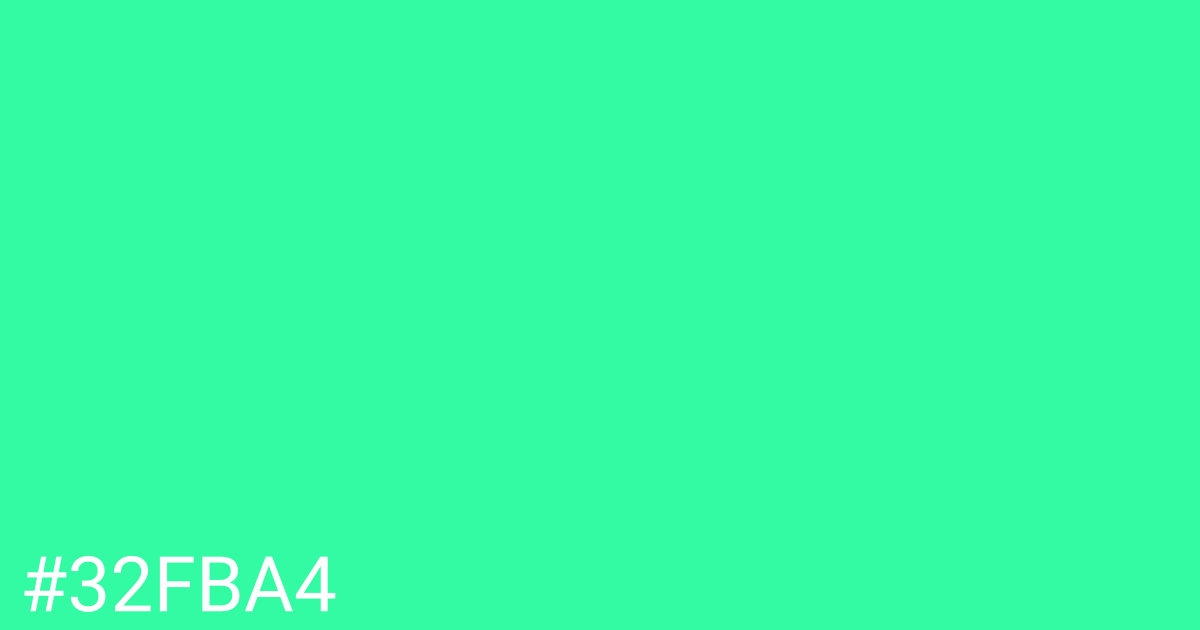 Hex color #32fba4 graphic