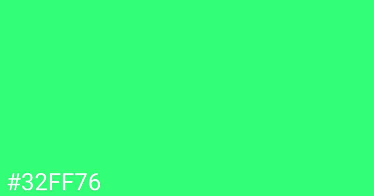 Hex color #32ff76 graphic