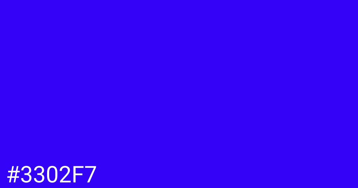 Hex color #3302f7 graphic