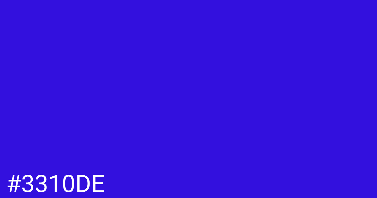 Hex color #3310de graphic