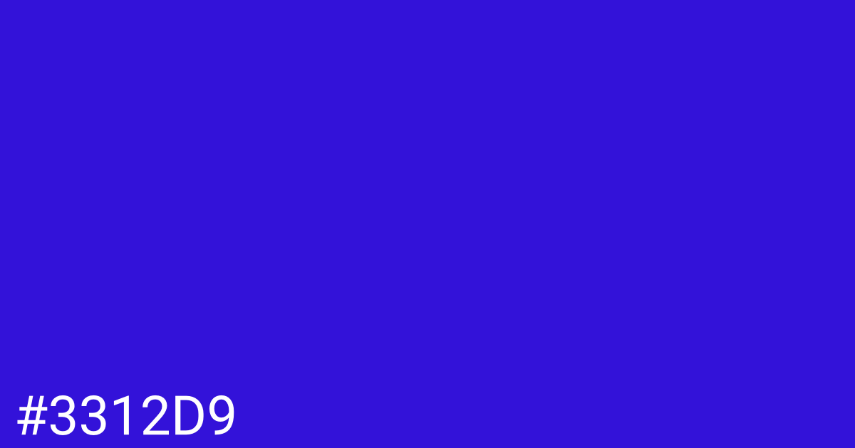 Hex color #3312d9 graphic