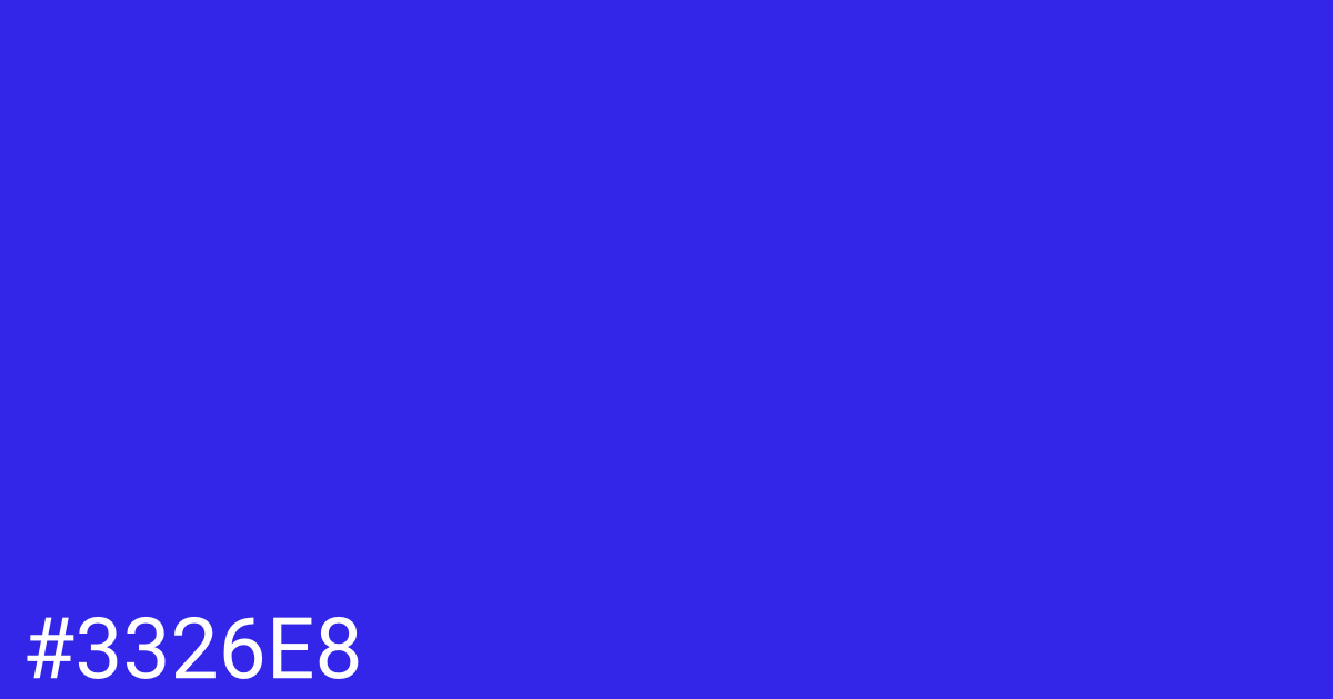 Hex color #3326e8 graphic