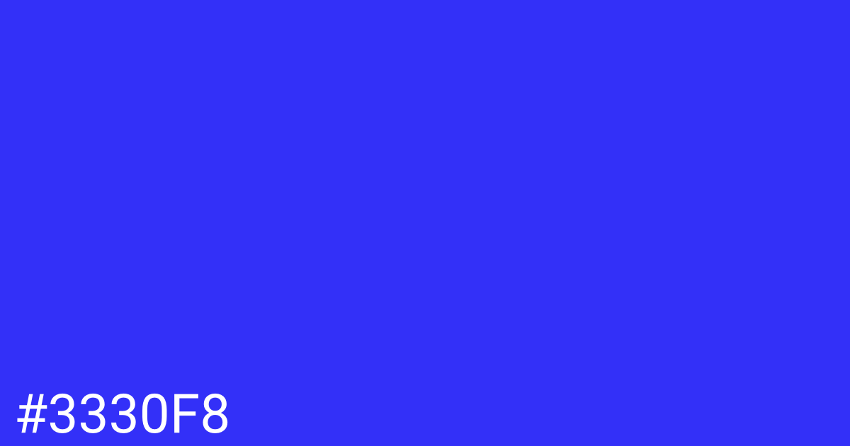 Hex color #3330f8 graphic