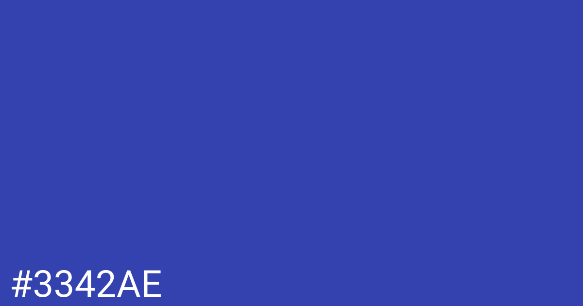 Hex color #3342ae graphic