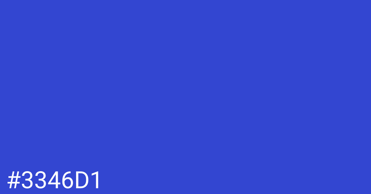 Hex color #3346d1 graphic