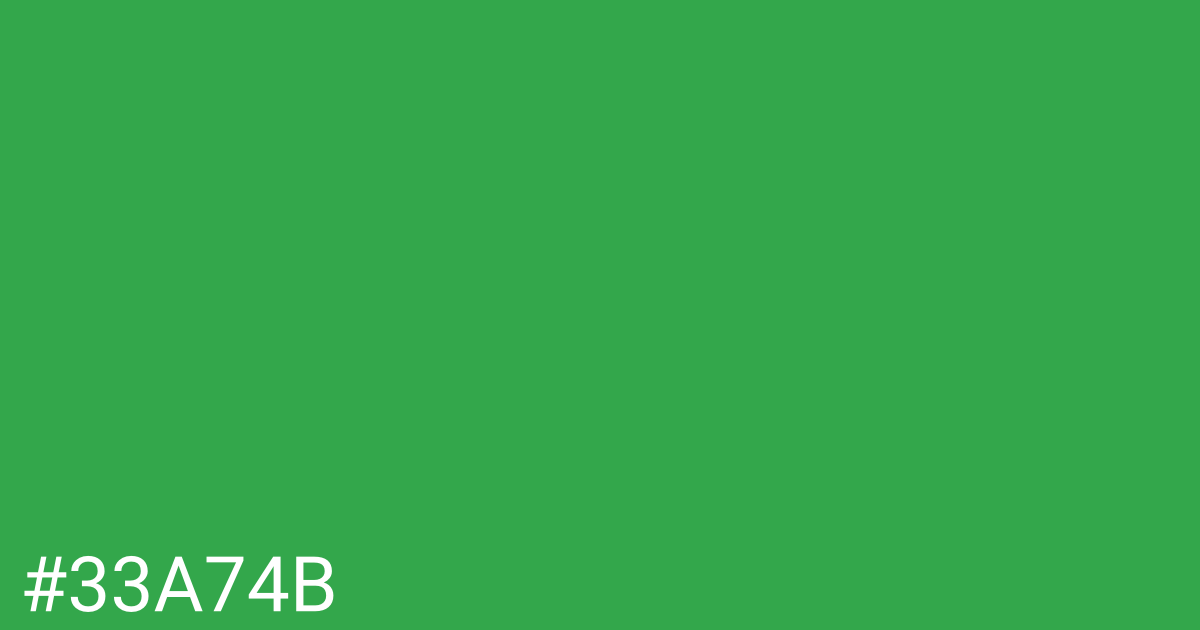 Hex color #33a74b graphic