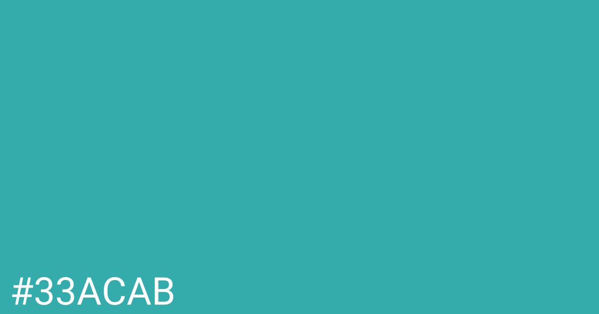 Hex color #33acab graphic