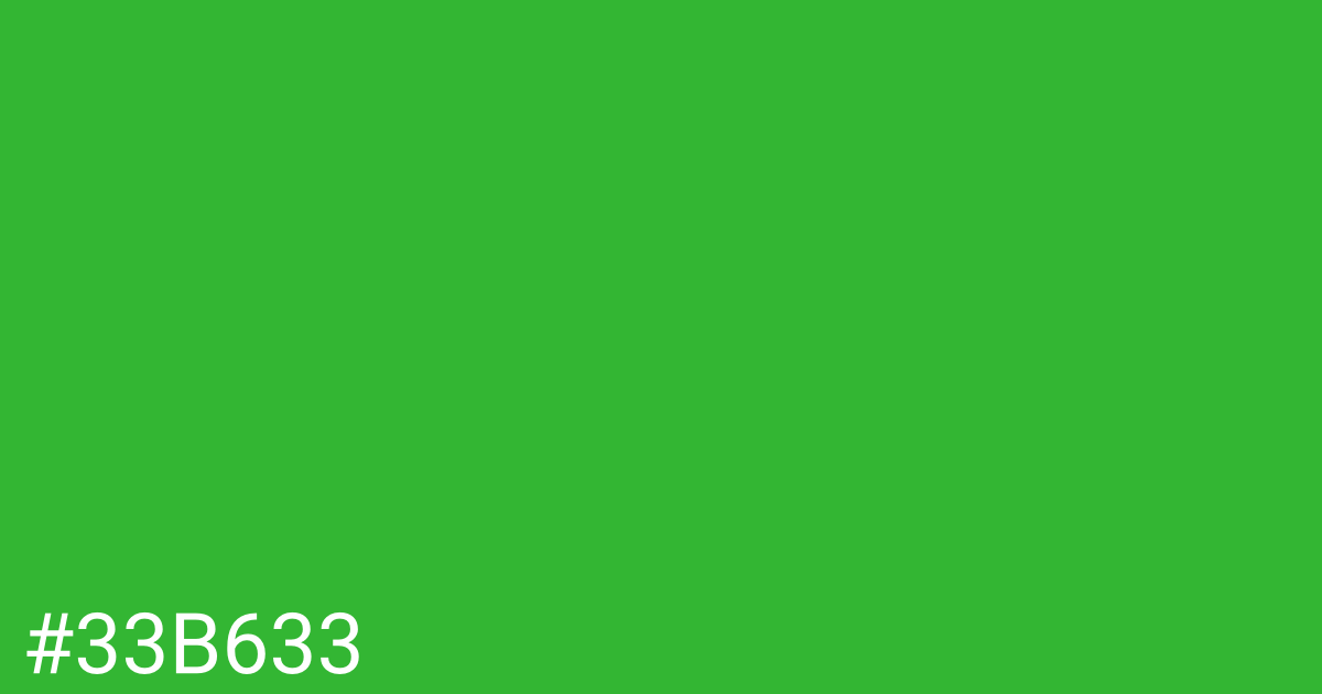 Hex color #33b633 graphic