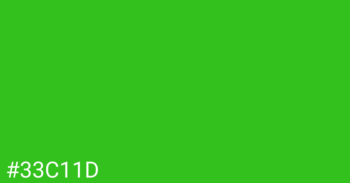 Hex color #33c11d graphic
