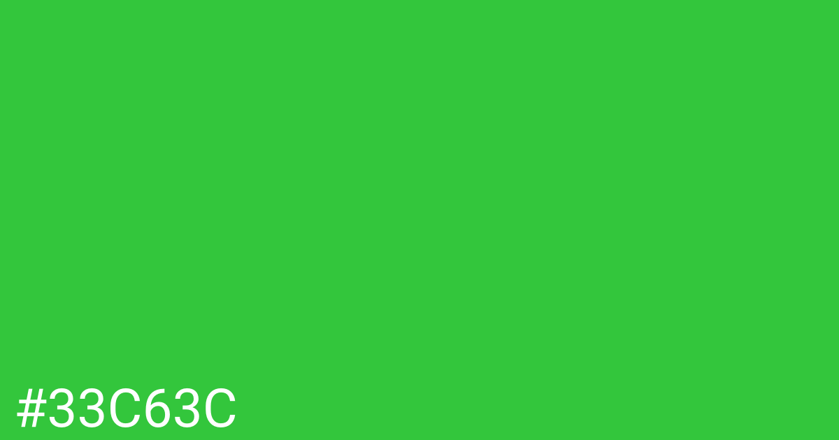 Hex color #33c63c graphic