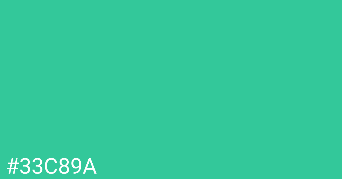 Hex color #33c89a graphic