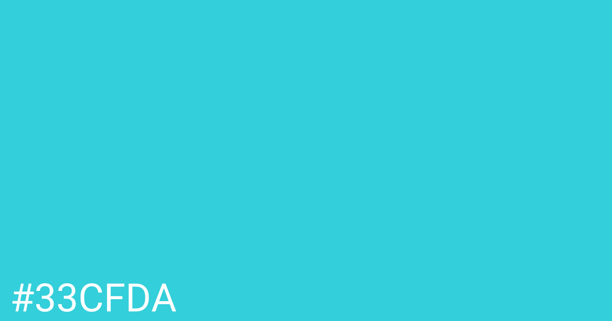 Hex color #33cfda graphic