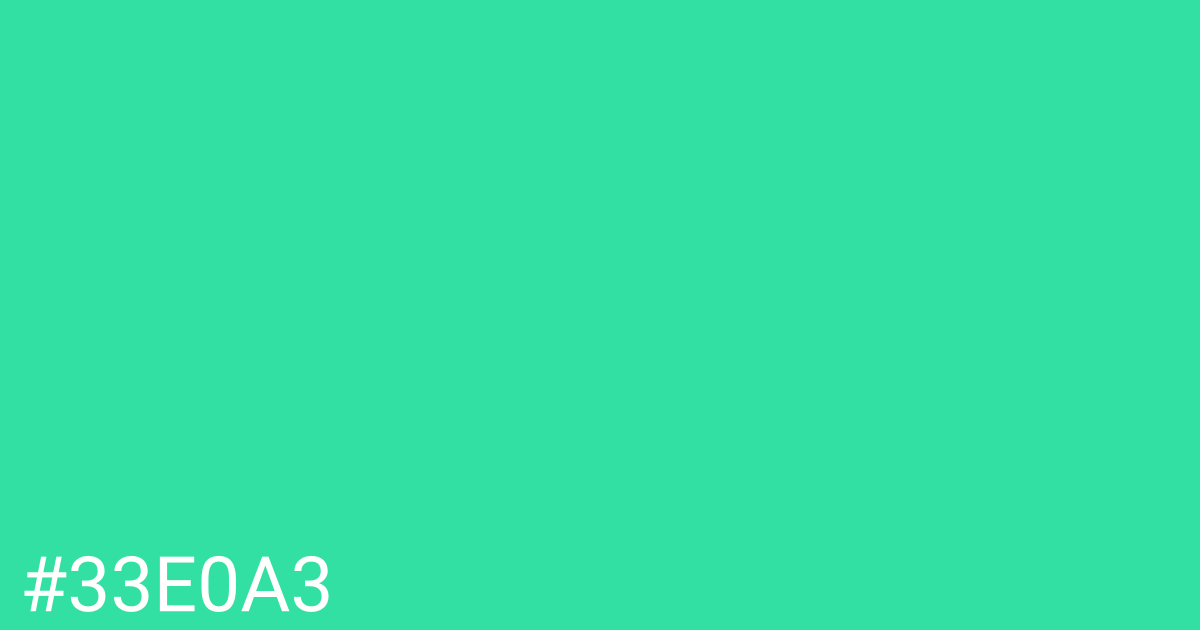 Hex color #33e0a3 graphic