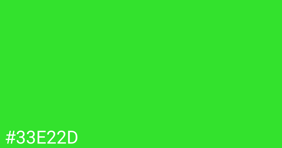 Hex color #33e22d graphic