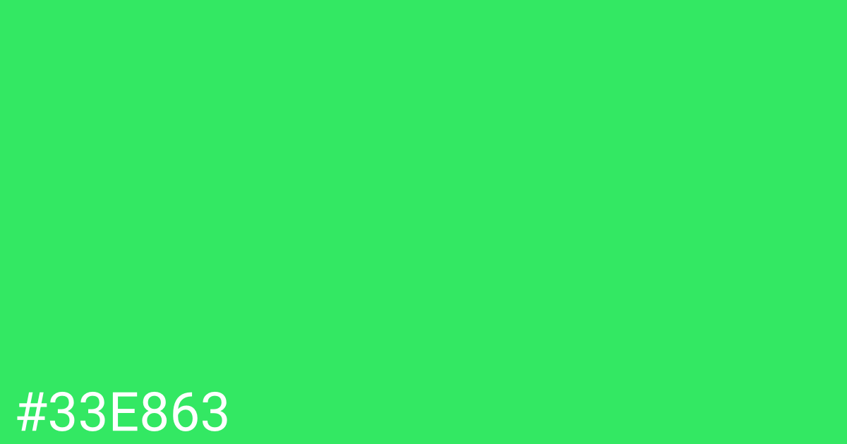 Hex color #33e863 graphic