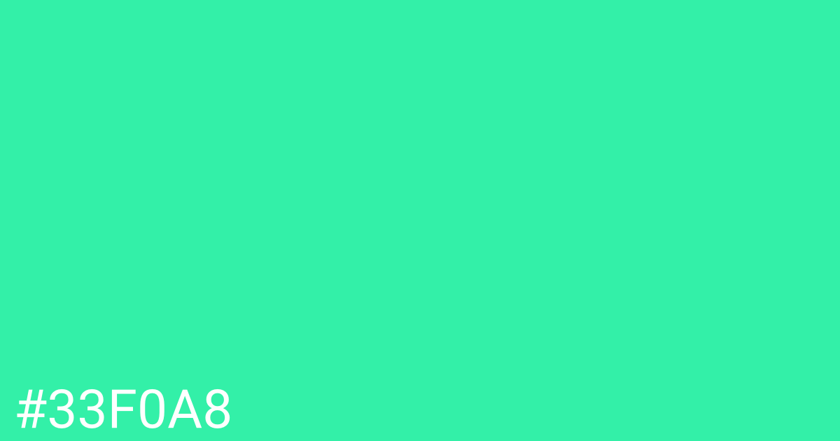 Hex color #33f0a8 graphic