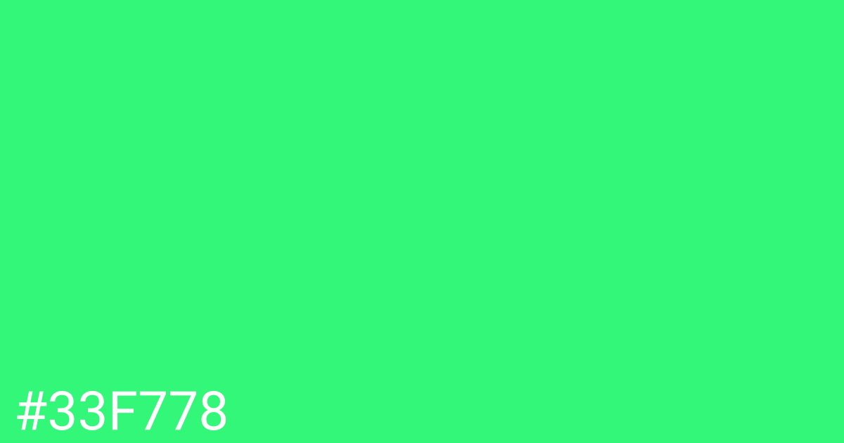 Hex color #33f778 graphic