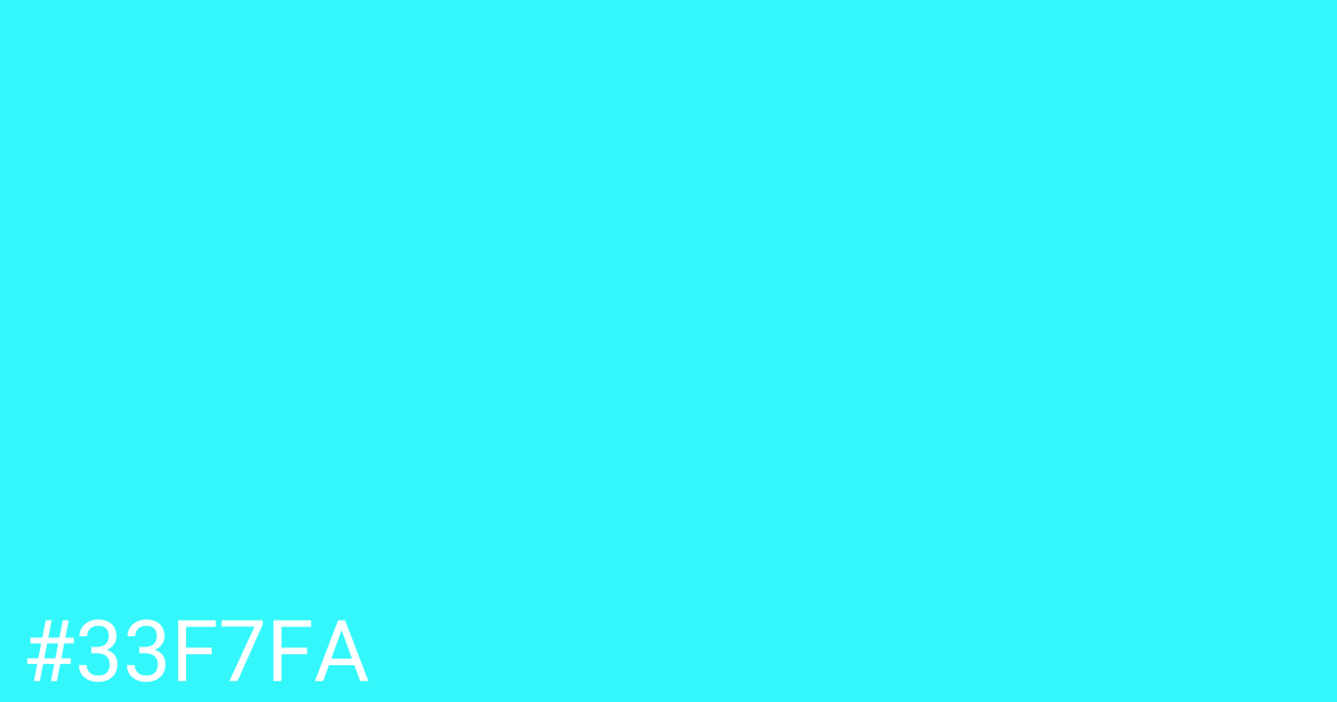 Hex color #33f7fa graphic