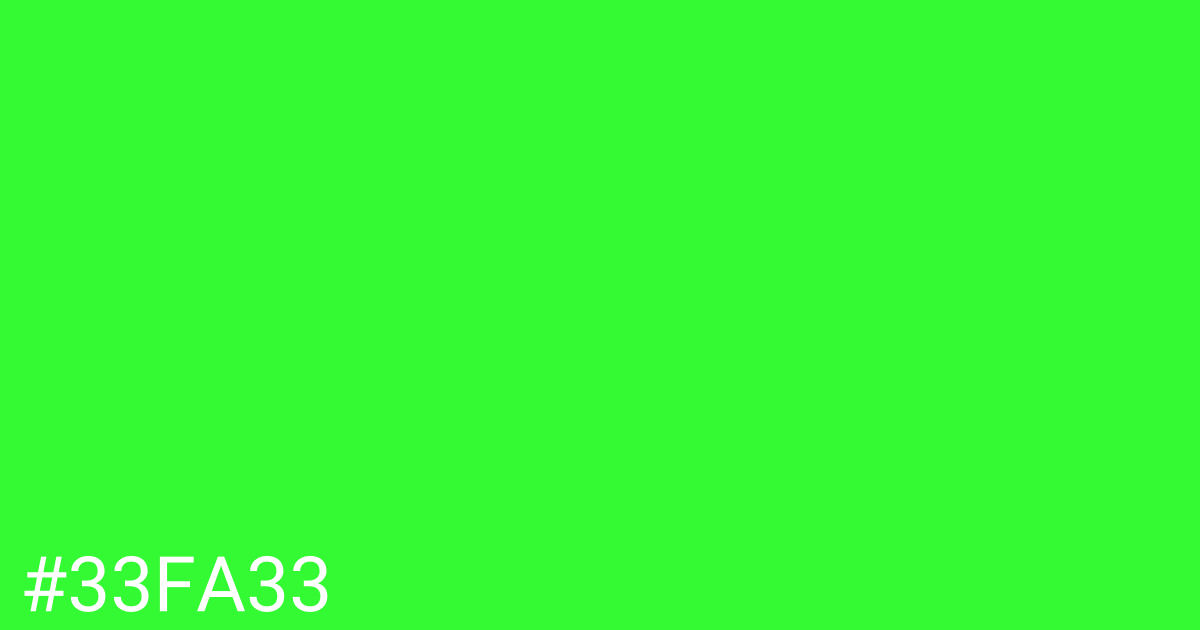 Hex color #33fa33 graphic