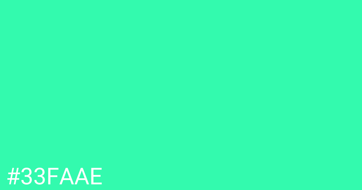 Hex color #33faae graphic