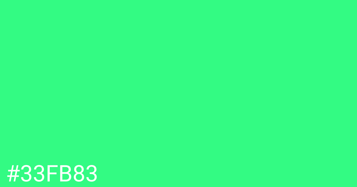 Hex color #33fb83 graphic