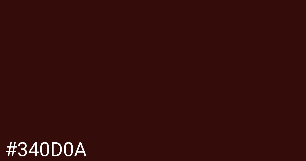 Hex color #340d0a graphic