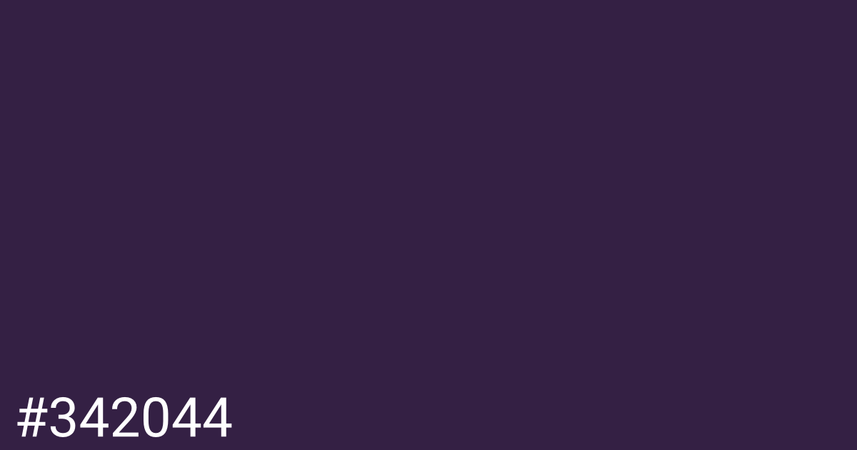 Hex color #342044 graphic