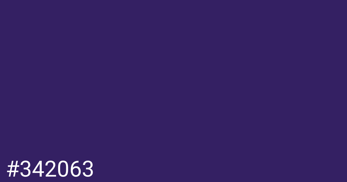 Hex color #342063 graphic