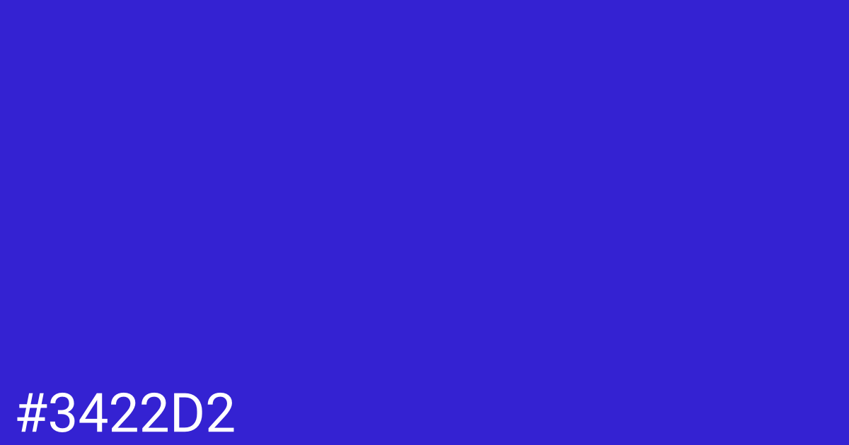 Hex color #3422d2 graphic