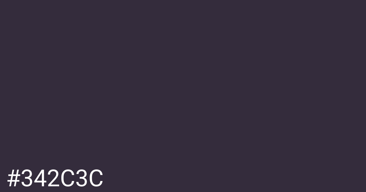 Hex color #342c3c graphic