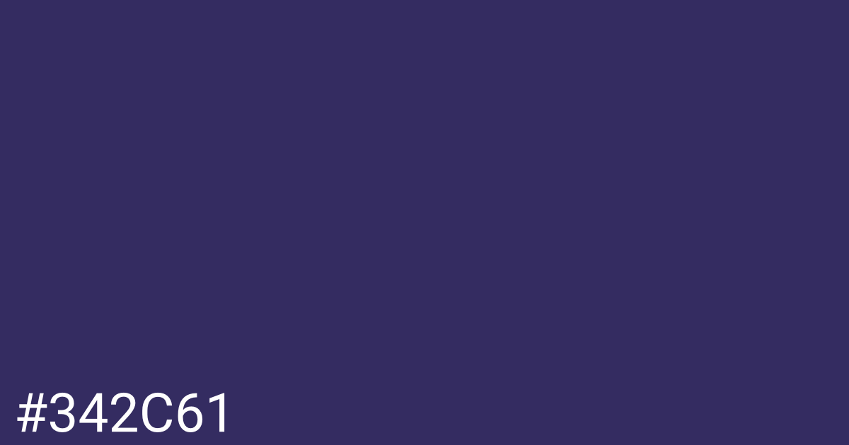 Hex color #342c61 graphic