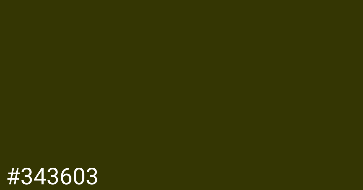 Hex color #343603 graphic