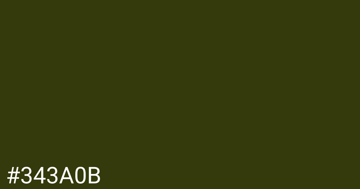 Hex color #343a0b graphic