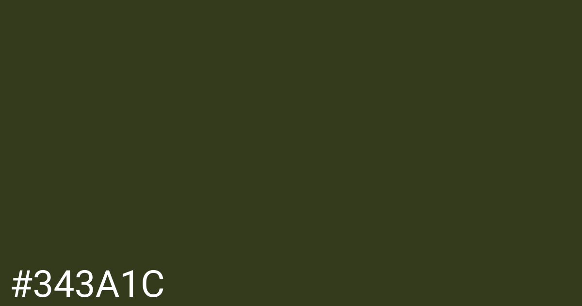 Hex color #343a1c graphic