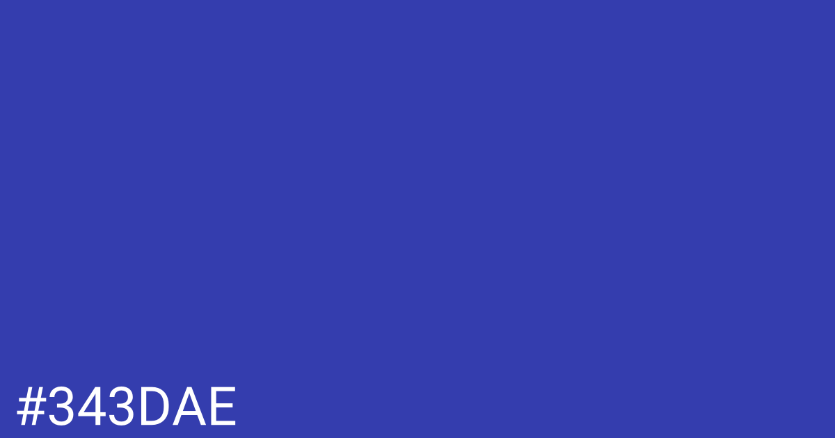 Hex color #343dae graphic