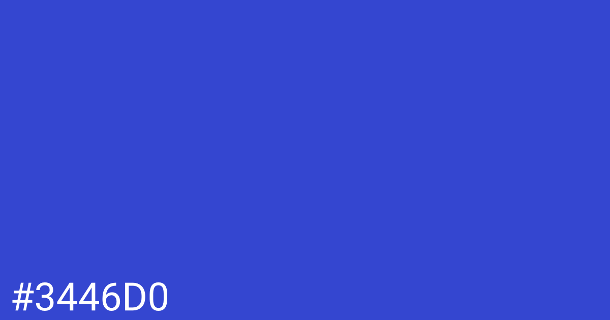 Hex color #3446d0 graphic