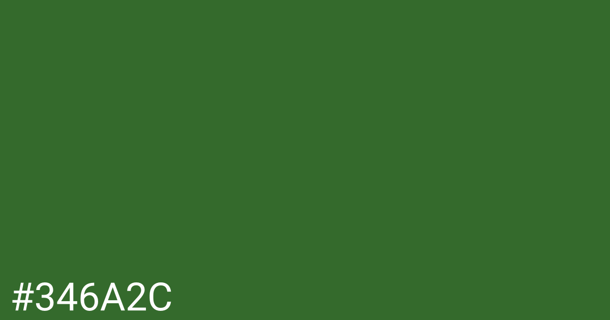 Hex color #346a2c graphic