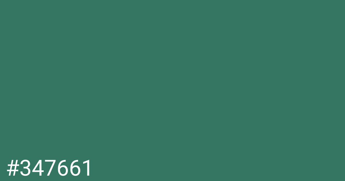 Hex color #347661 graphic