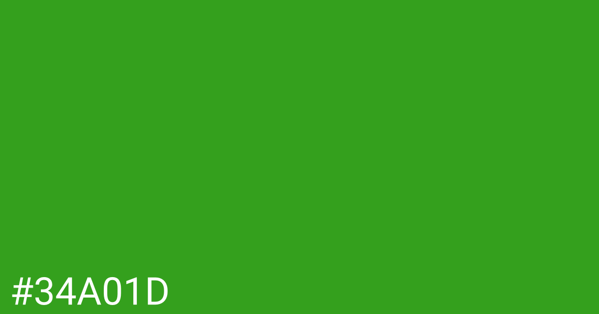 Hex color #34a01d graphic