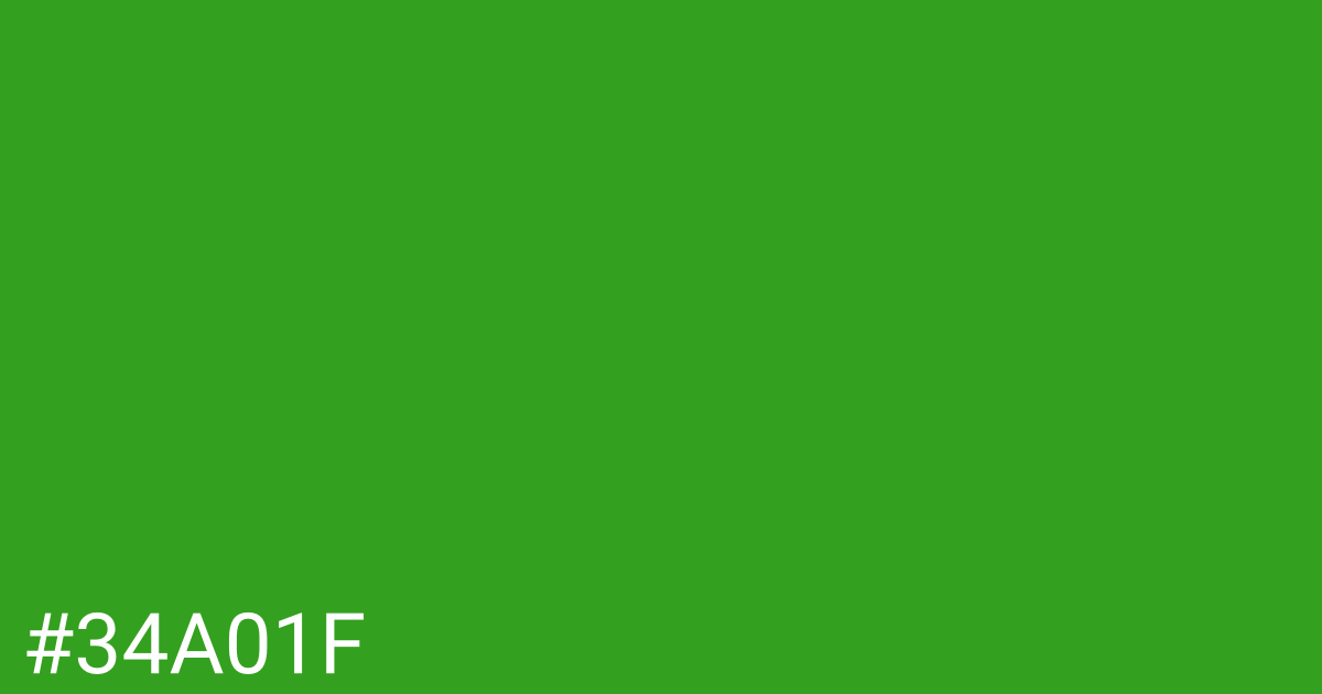 Hex color #34a01f graphic