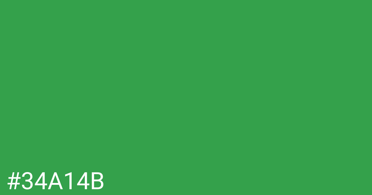 Hex color #34a14b graphic