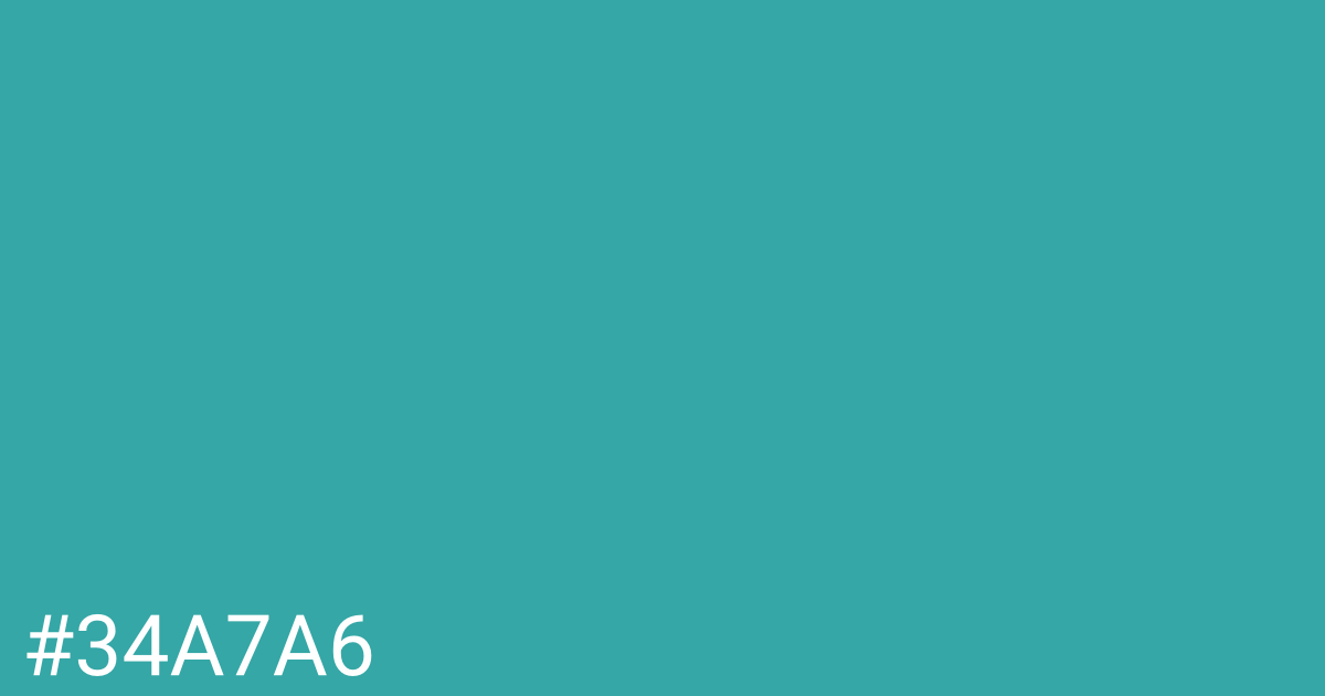 Hex color #34a7a6 graphic