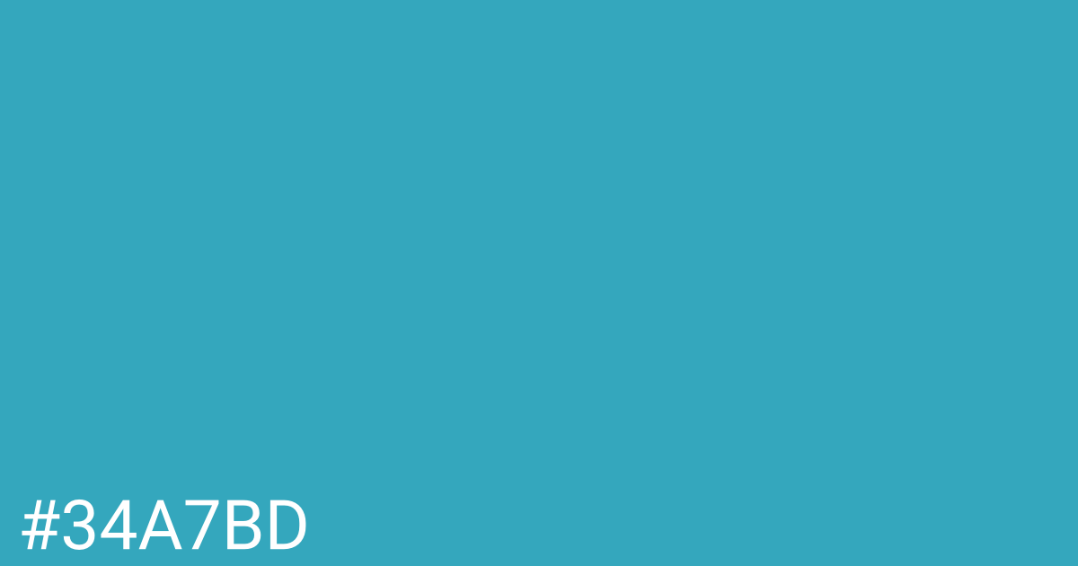 Hex color #34a7bd graphic