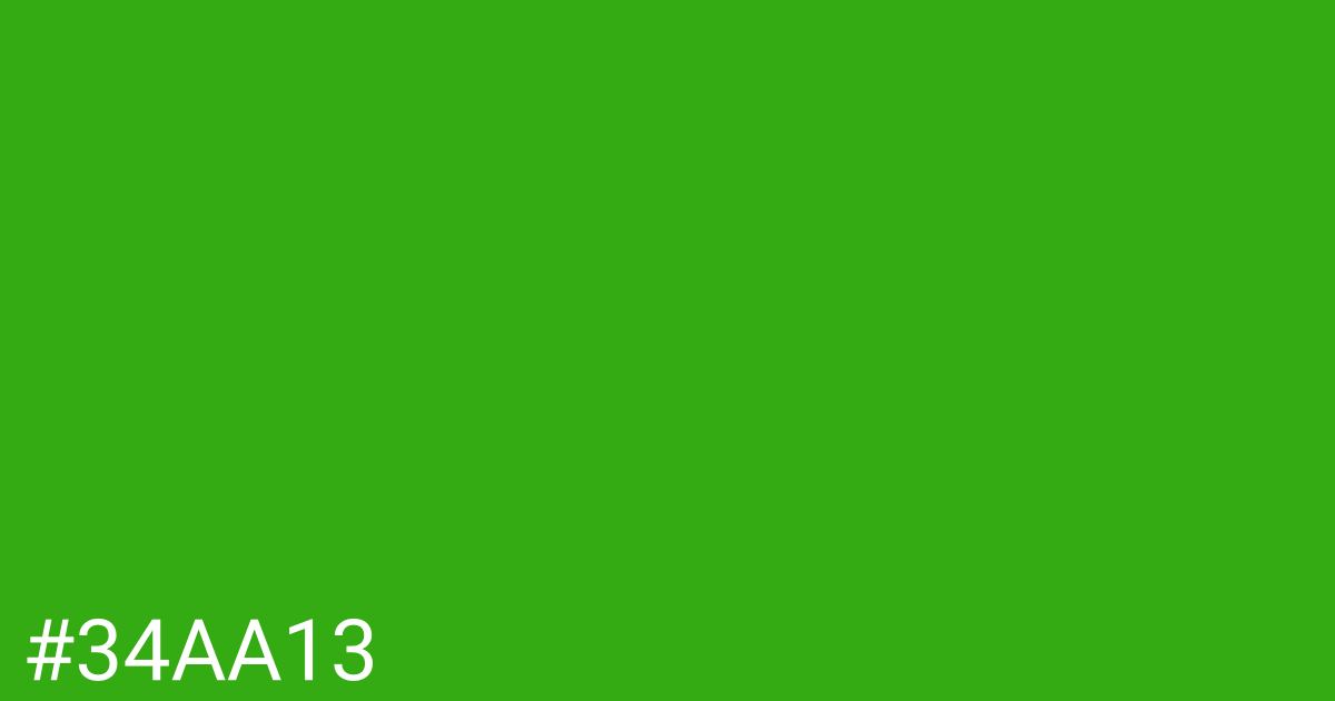 Hex color #34aa13 graphic