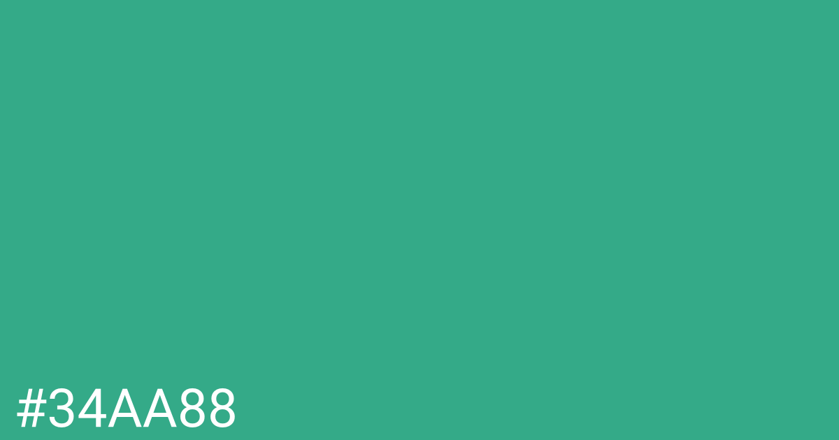 Hex color #34aa88 graphic