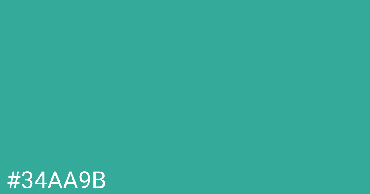 Hex color #34aa9b graphic