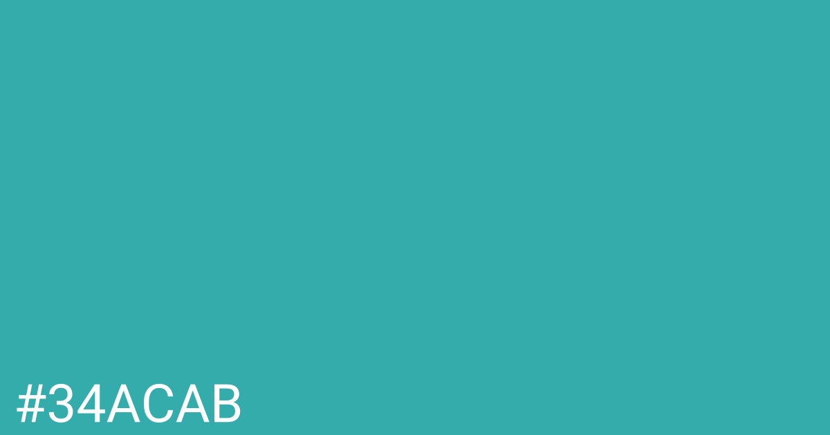 Hex color #34acab graphic