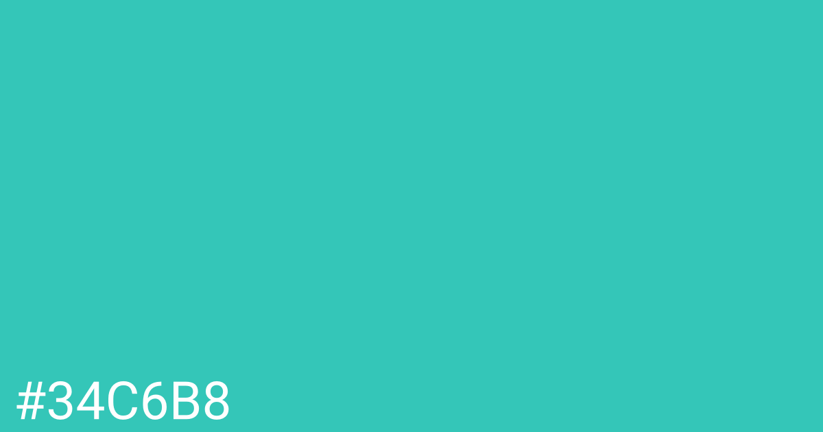 Hex color #34c6b8 graphic